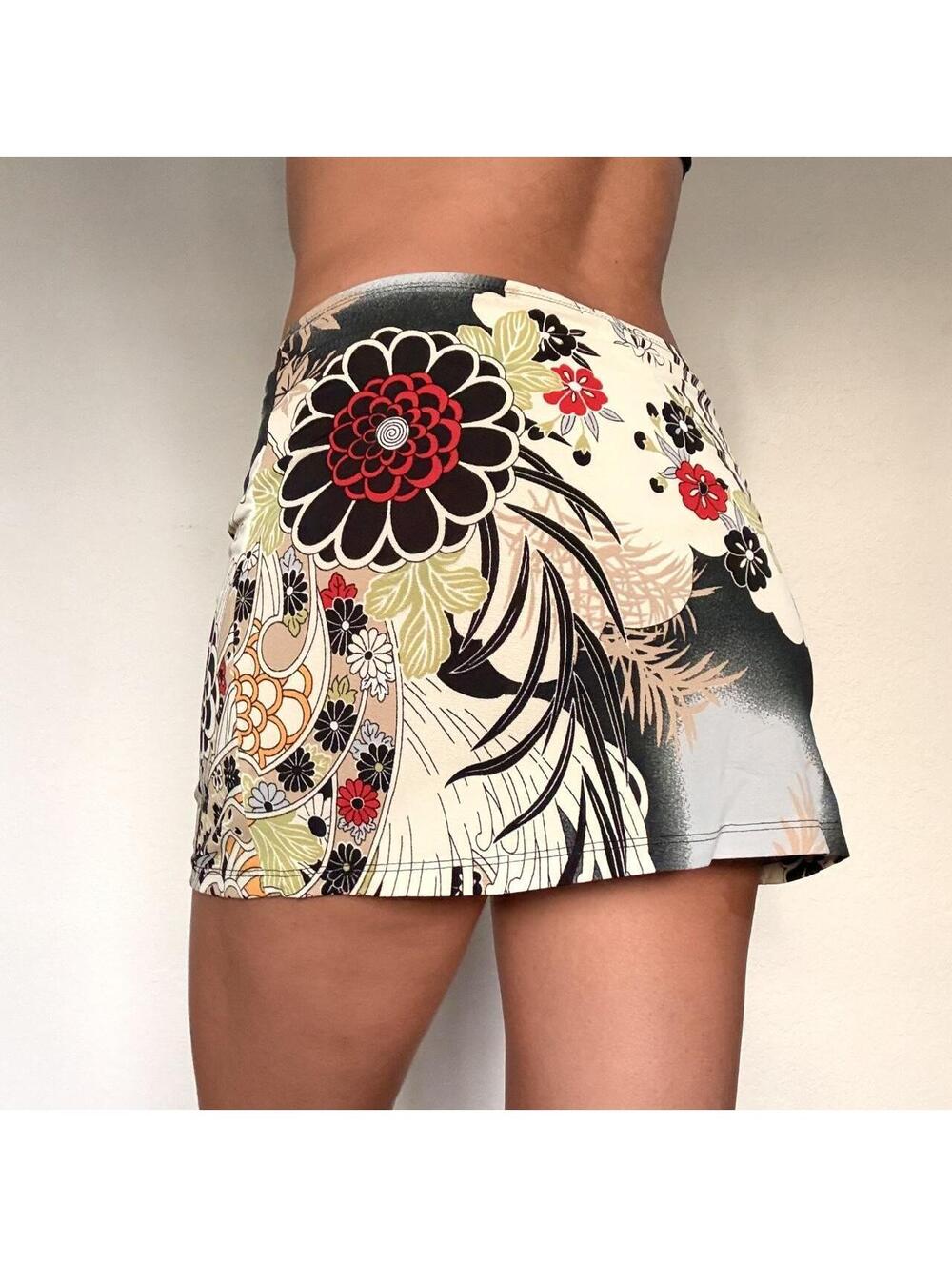 Y2K Soprano floral paisley mini skirt